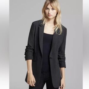 Elizabeth and James | Single Button Blazer Ruched Sleeves Black XL